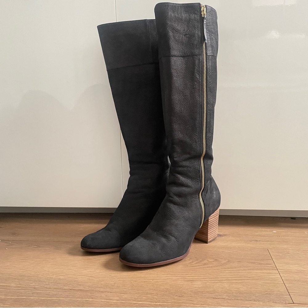Cole Haan Black Knee-High Leather Boots size 8 1/2